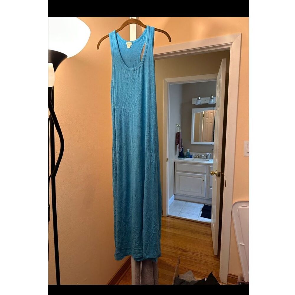 J.Crew Heather Blue Racerback Maxi Dress Size Large